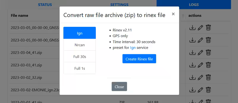 log2rinex