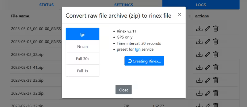 log2rinex