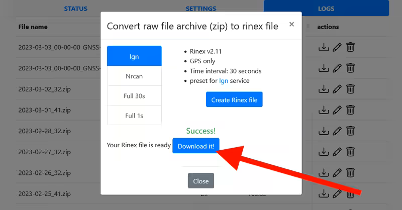 log2rinex